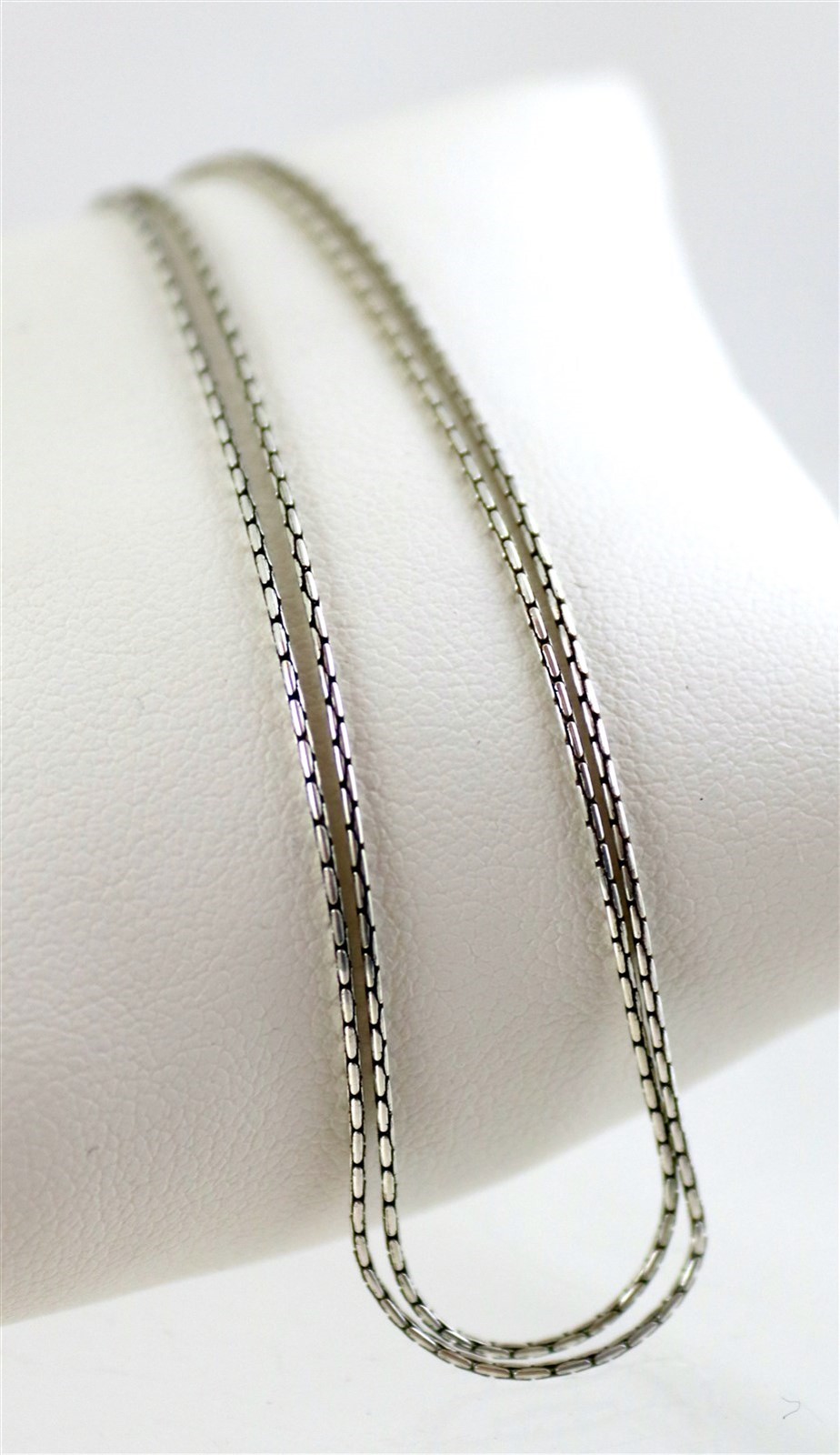 Sterling Silver Round Box Chain 24″ Length Spring Ring Clasp New w/o Tag