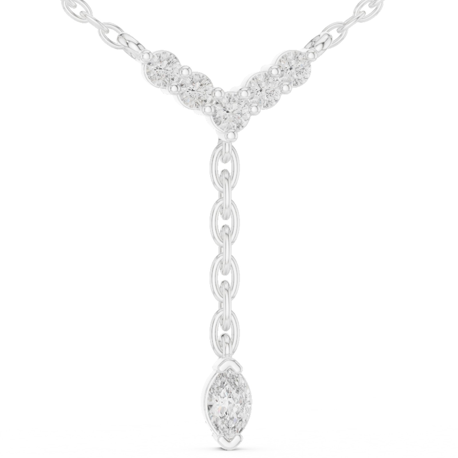 Marquise Certified VVS1 Natural Diamond Luxury Engagement Pendant 14K Gold Over