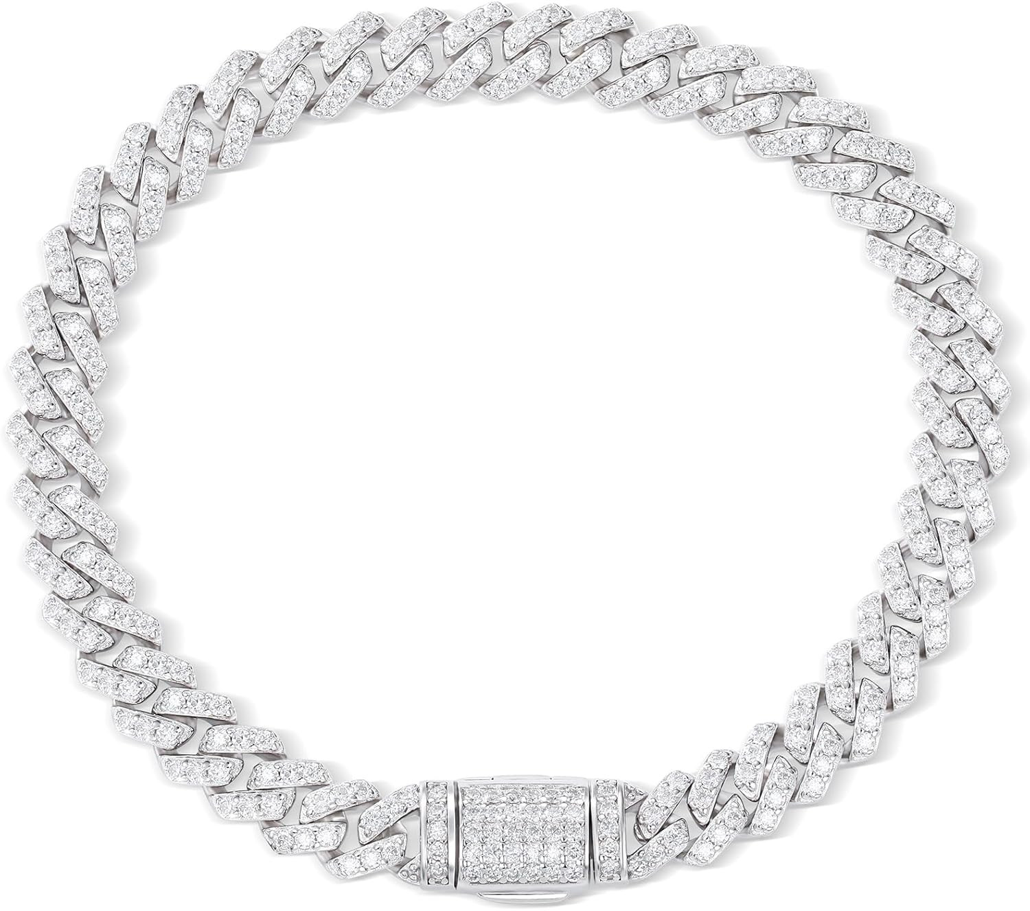 Moissanite Cuban Link Chain in 925 Sterling Silver – Iced Out Necklace