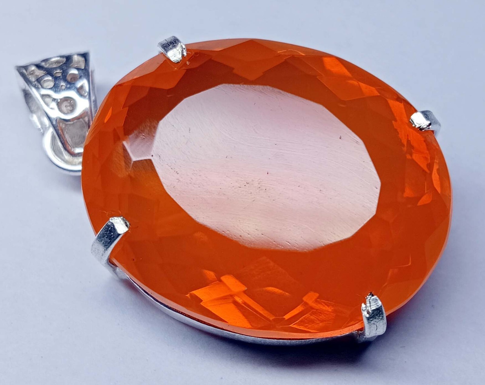 Pendant Oval Cut 93.30 Ct Orange Opal Locket Natural Gemstone Certified PD058