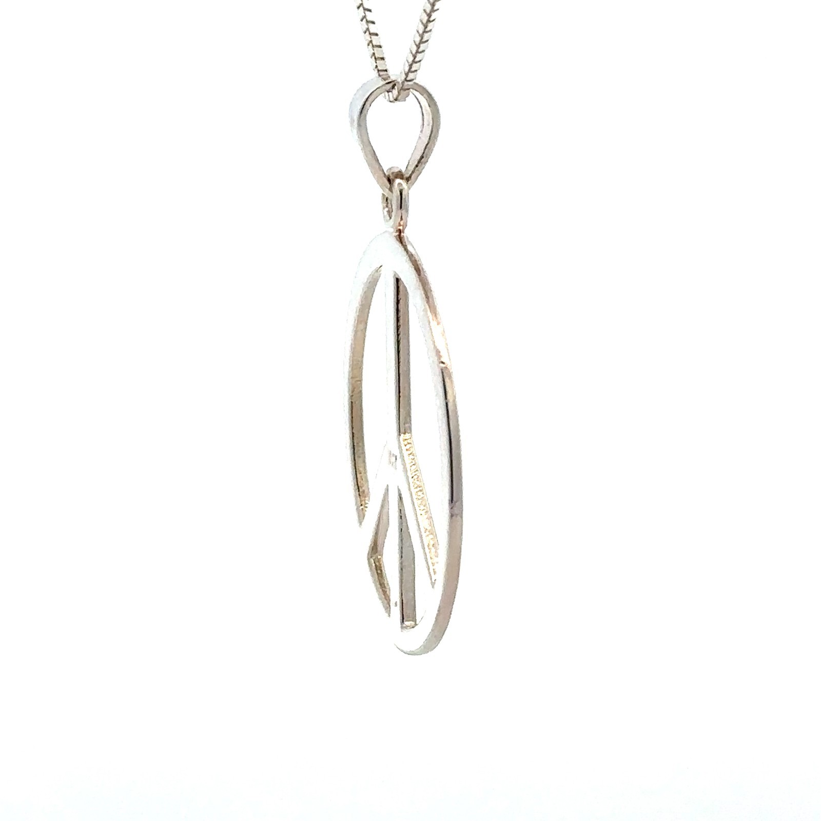 Sterling Silver Peace Sign Pendant (1 1/4 x 1 1/2 Inch)