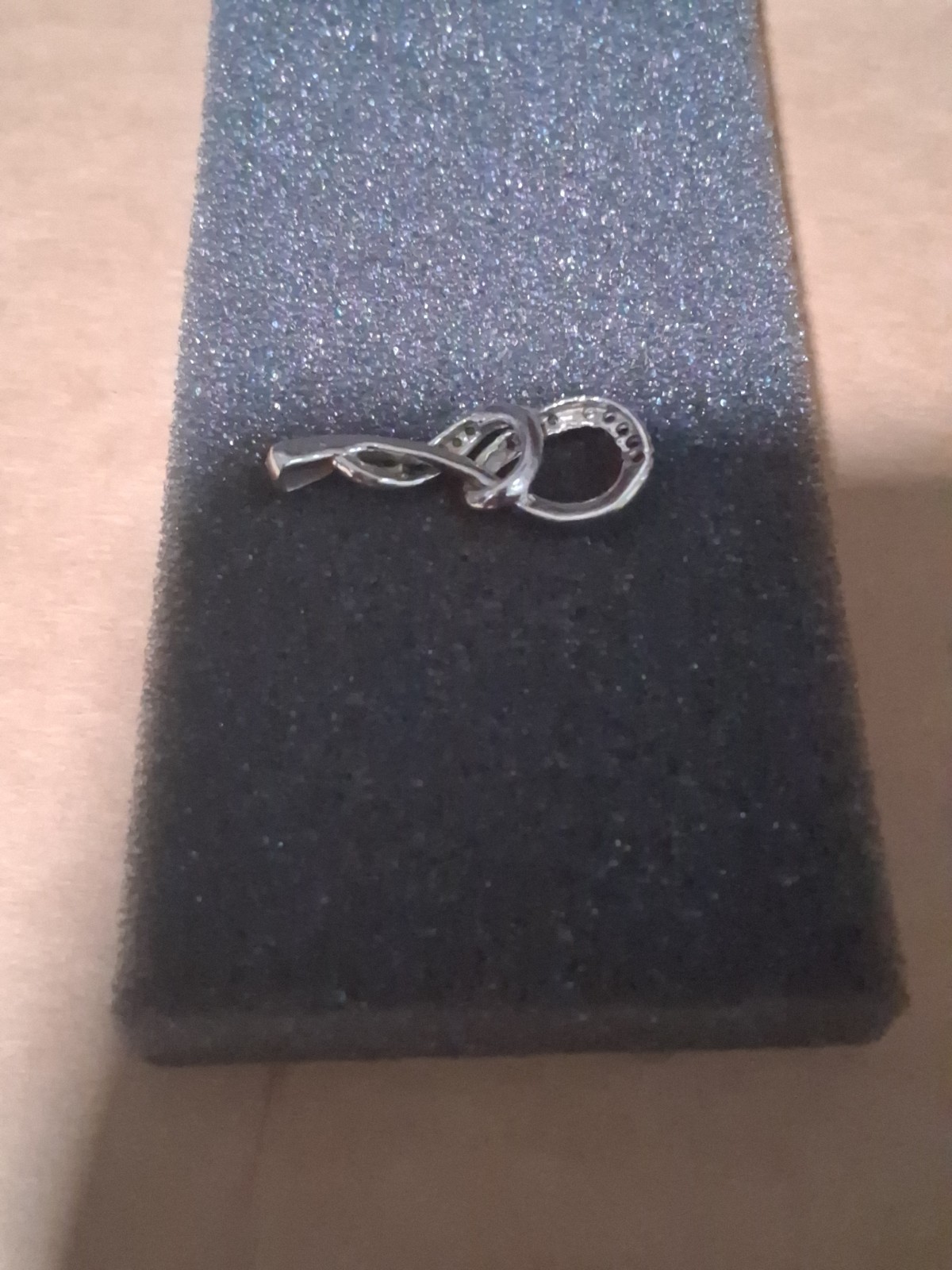 SILVER 925 black and white diamond chip pendant