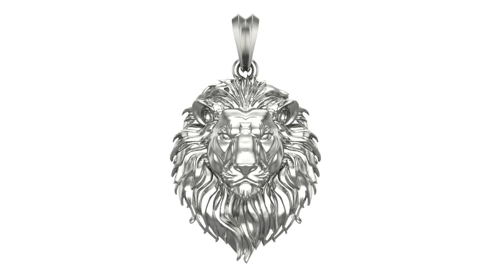Lion Head Pendant | 999 Fine Silver 25mm | Handmade USA