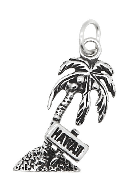 Sterling Silver Hawaii Palm Tree Charm or Pendant