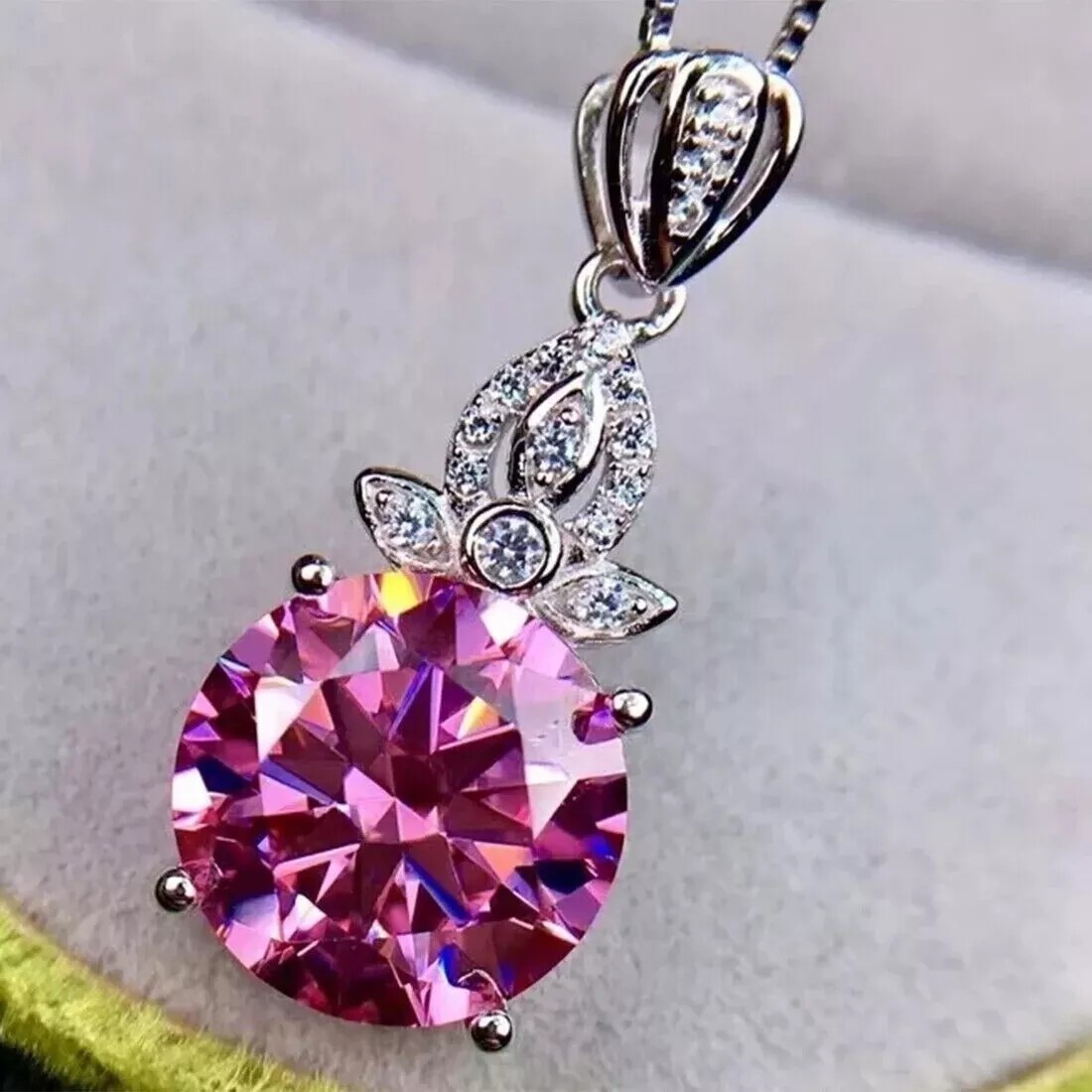 Fancy 5 Ct Pink Treated Diamond Pendant VVS1 Certified ! Gift For Partner