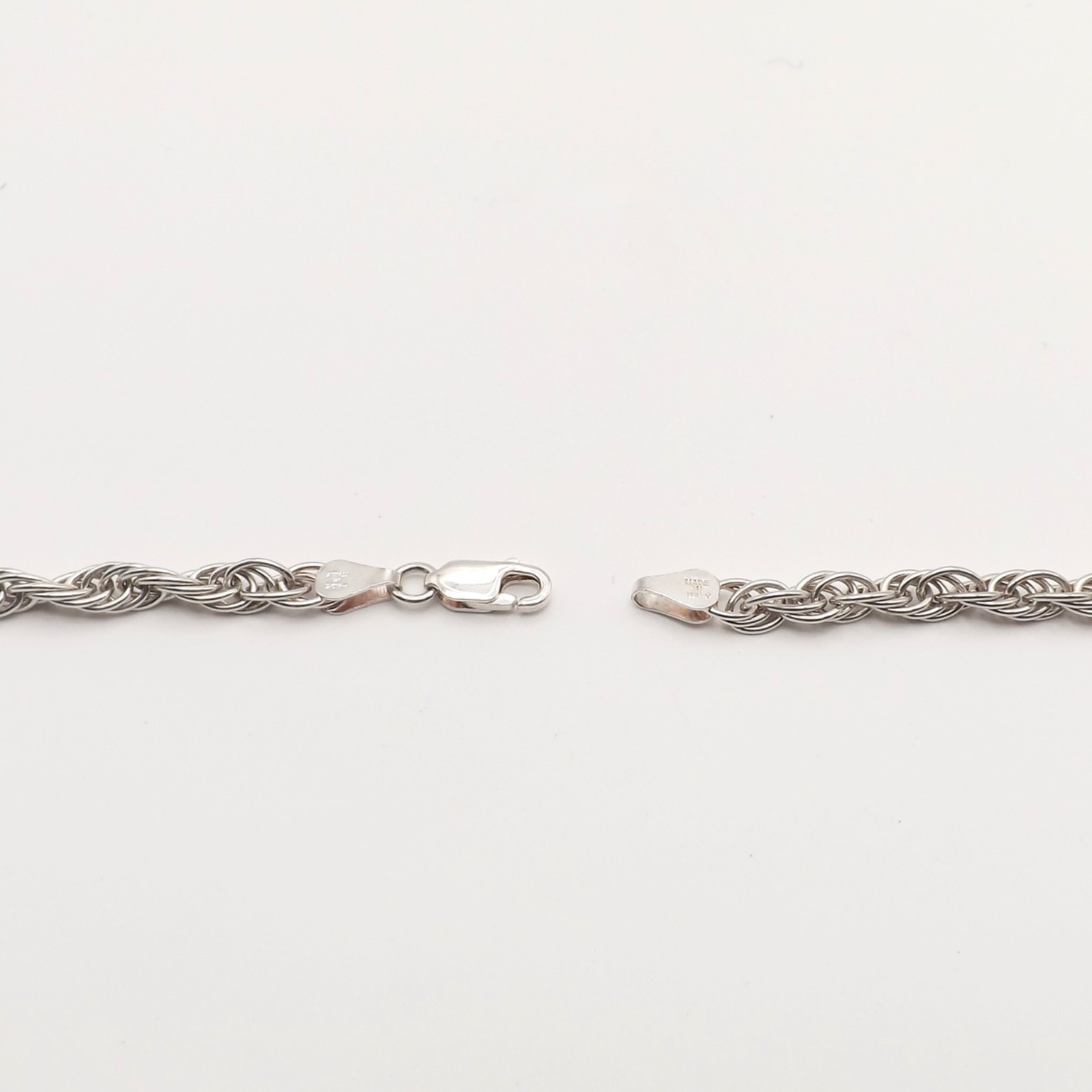 Sterling Silver Open Rope Link Chain Necklace Versatile Milor Italy 32in Long