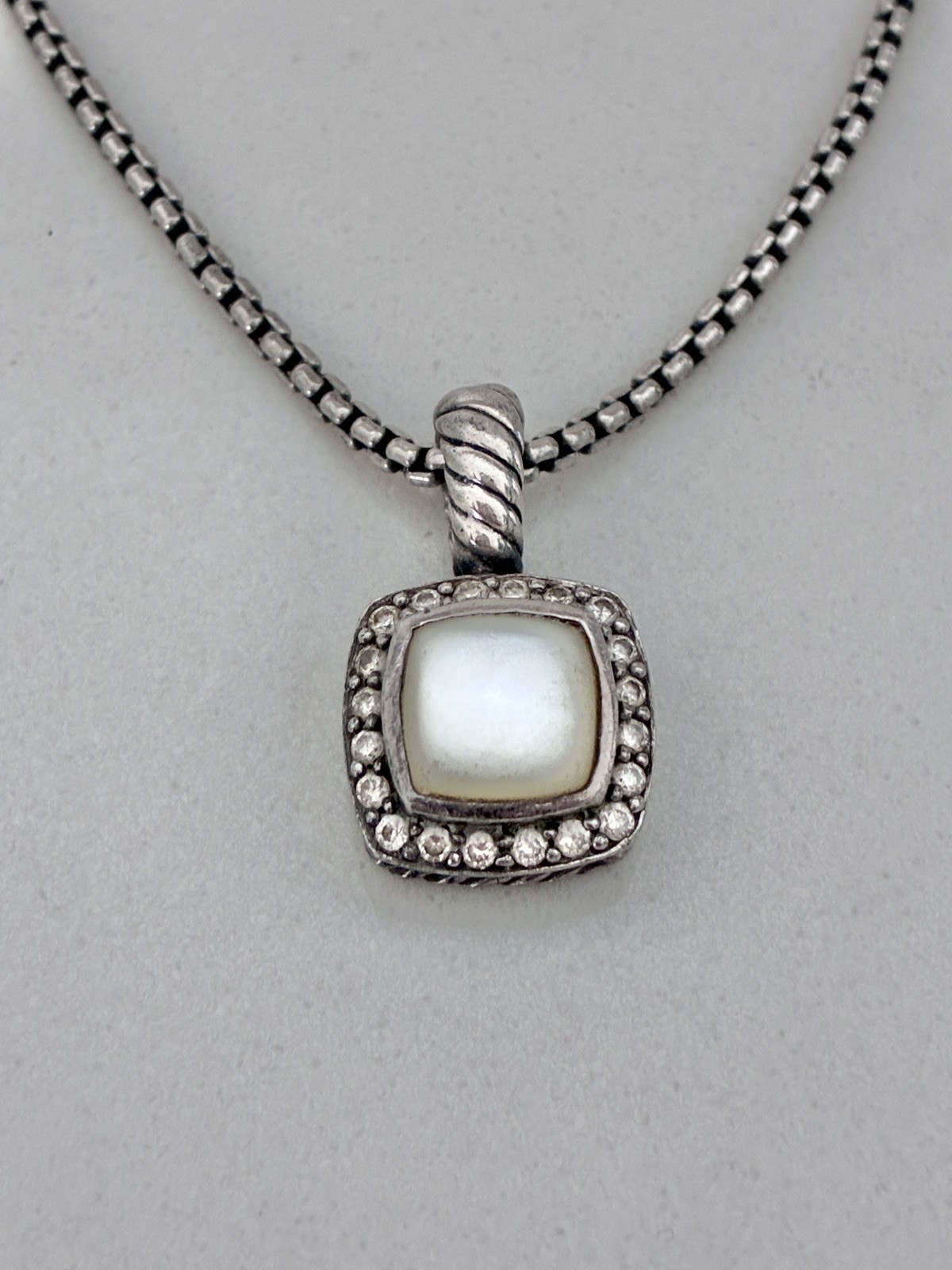 David Yurman White Albion Pendant Diamond & Gem Sterling Silver Necklace
