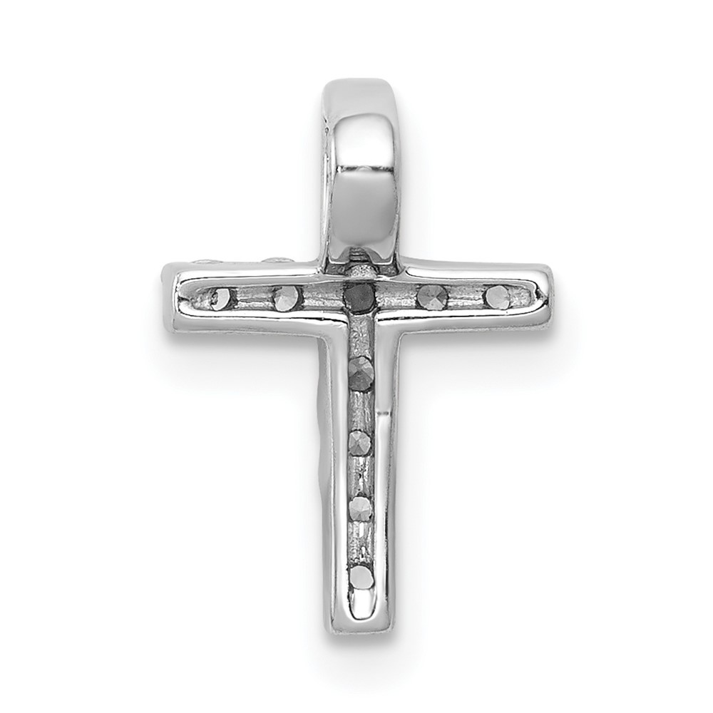 14k White Gold 1/5Ct Round Lab Grown Diamond VS/SI+ G+ Cross Chain Slide Pendant