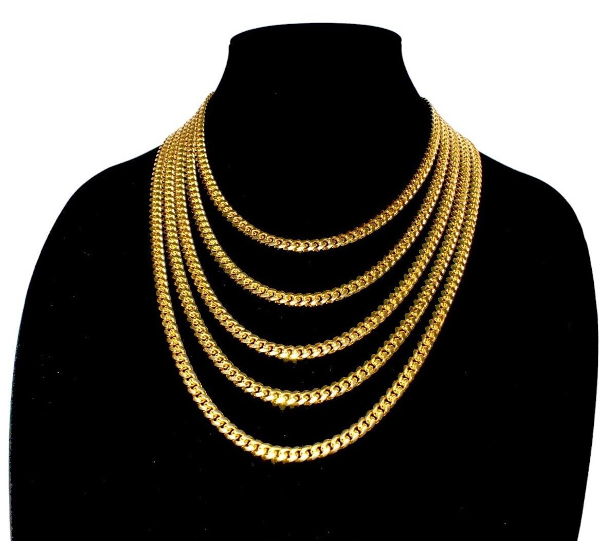 10K Yellow Gold SOLID Miami Cuban Link Necklace Bracelet Chain 2.5mm-11mm 7″-30″
