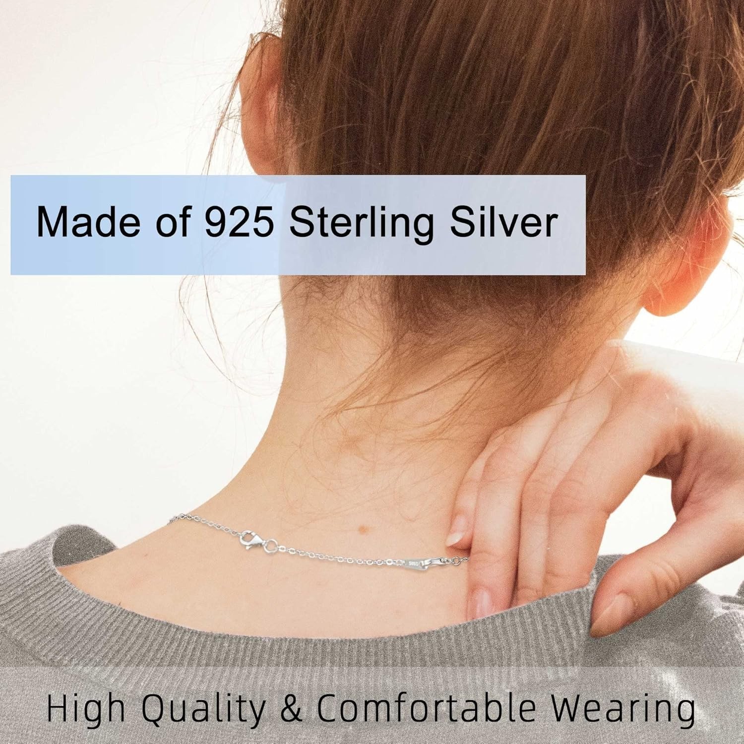 Sterling Silver Necklace Extenders for Women Silver Chain Extension Bracelet Ext