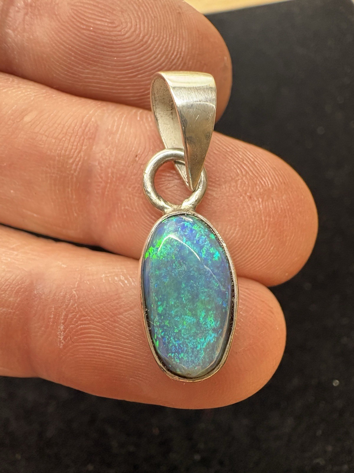 Australian Black Opal Pendant