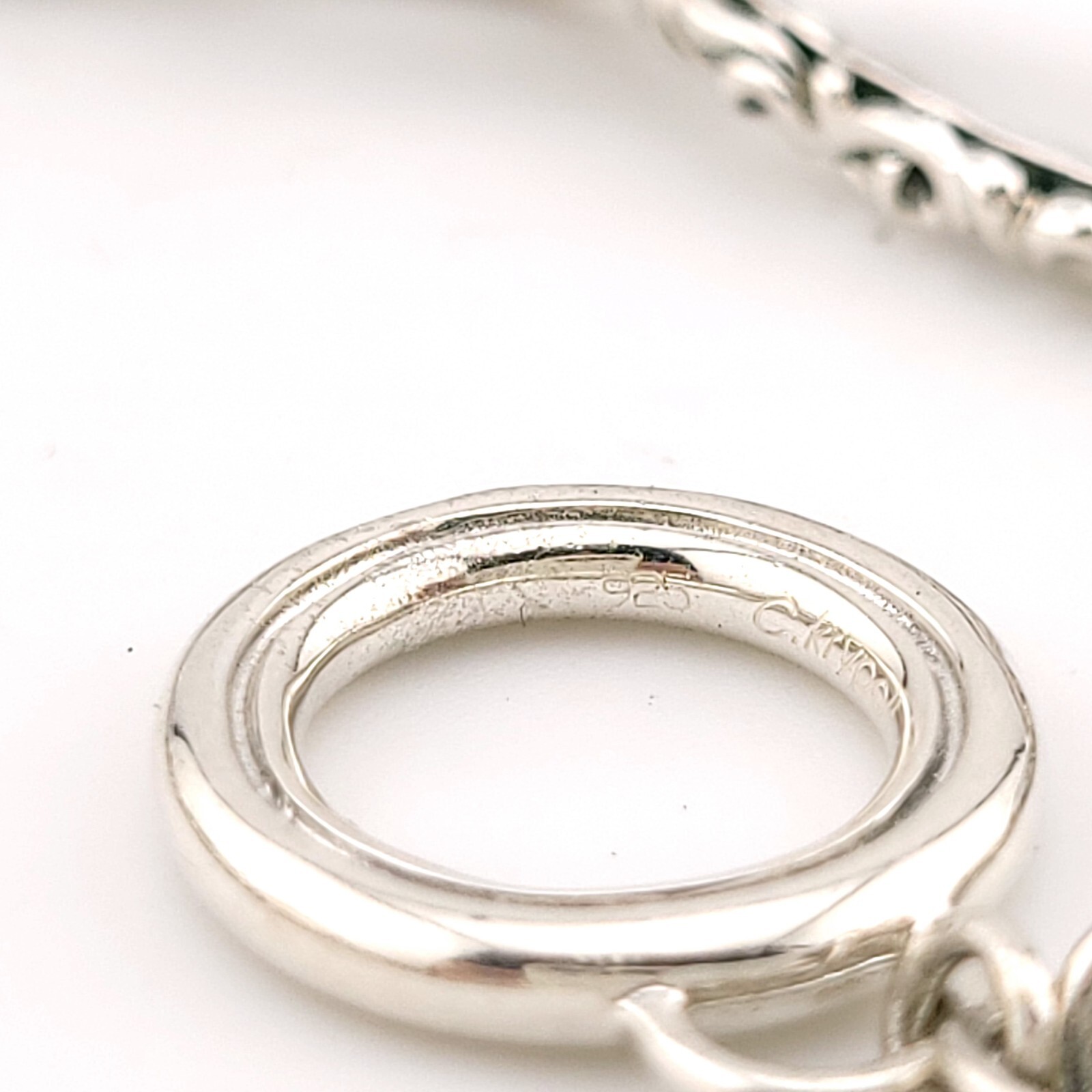 New Charles Krypell Sterling Silver Twist Oval Chain Link 36 in Toggle Necklace