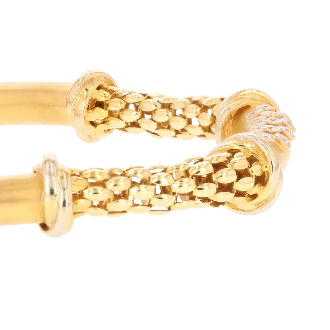 .30ctw Diamond Tube Popcorn Mesh 16.5″ Necklace 18k Multi-Tone Gold 57.59 Grams