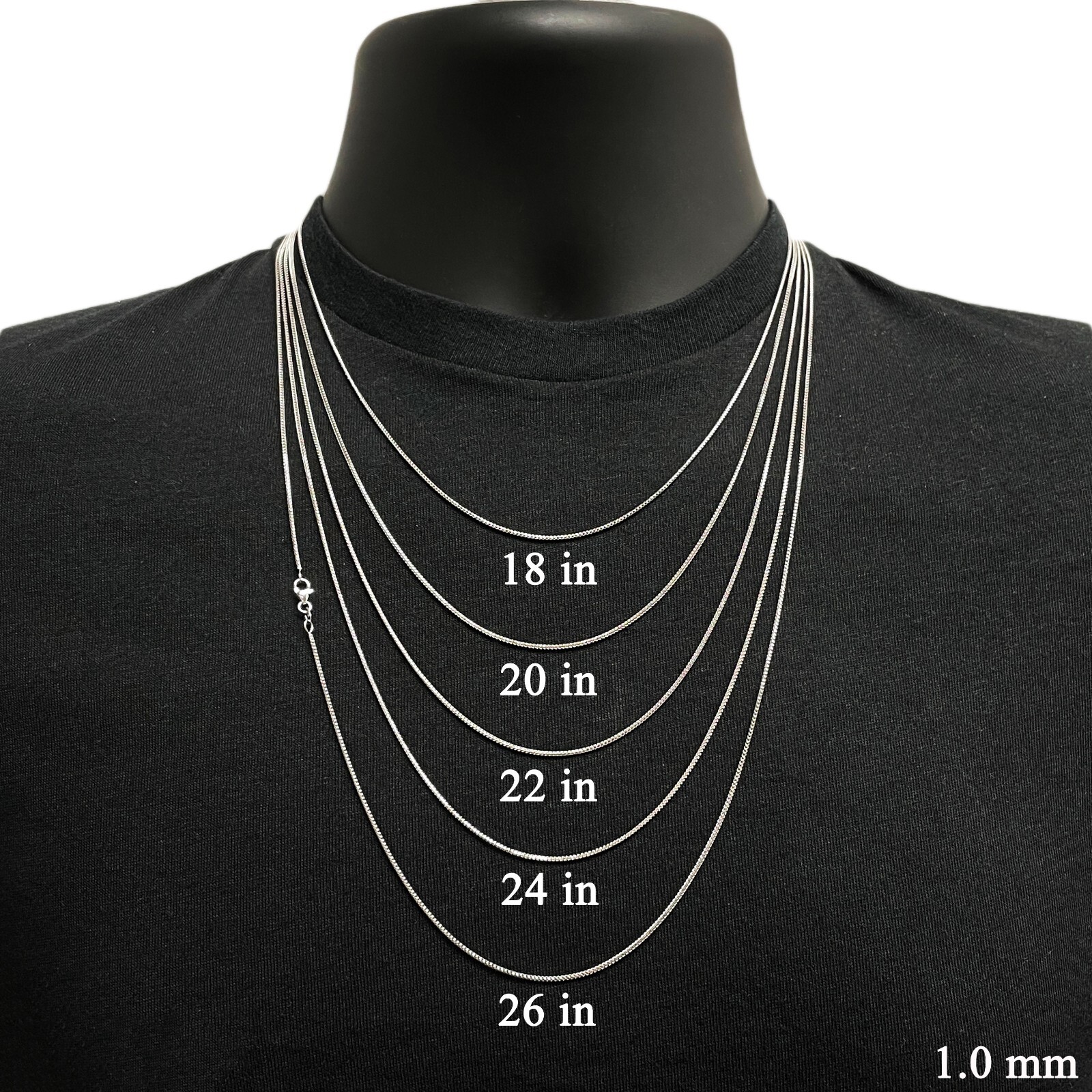 Italian 14k White Gold Solid Diamond Cut Franco Chain Necklace 24″ 1mm 3.4 grams