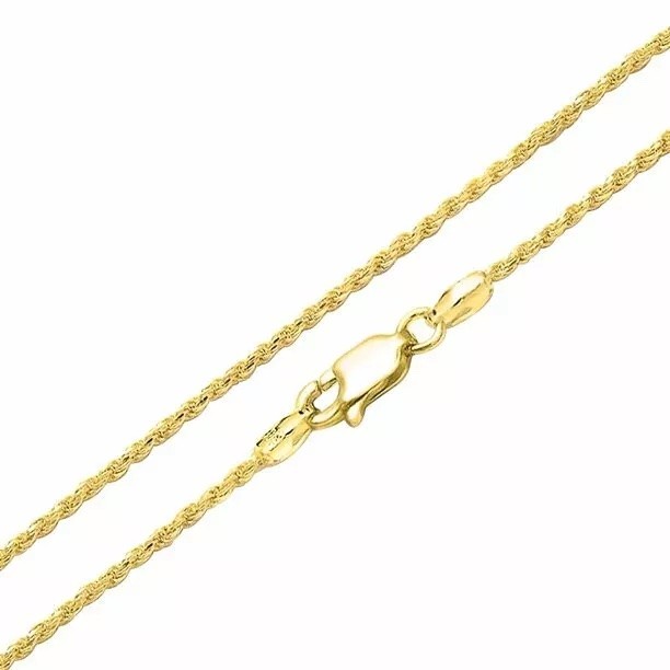 4MM Solid 925 Sterling Silver Gold DIAMOND CUT ROPE CHAIN Necklace Italy