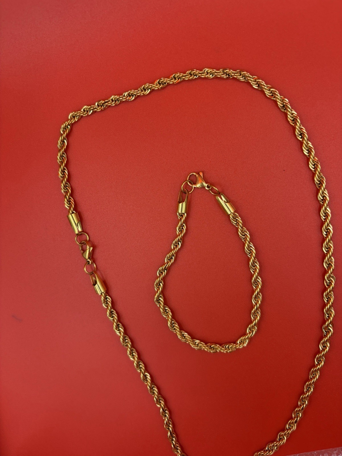 Aurora Vale 18K Yellow Gold Rope Chain Necklace 20in 5mm Lobster Clasp