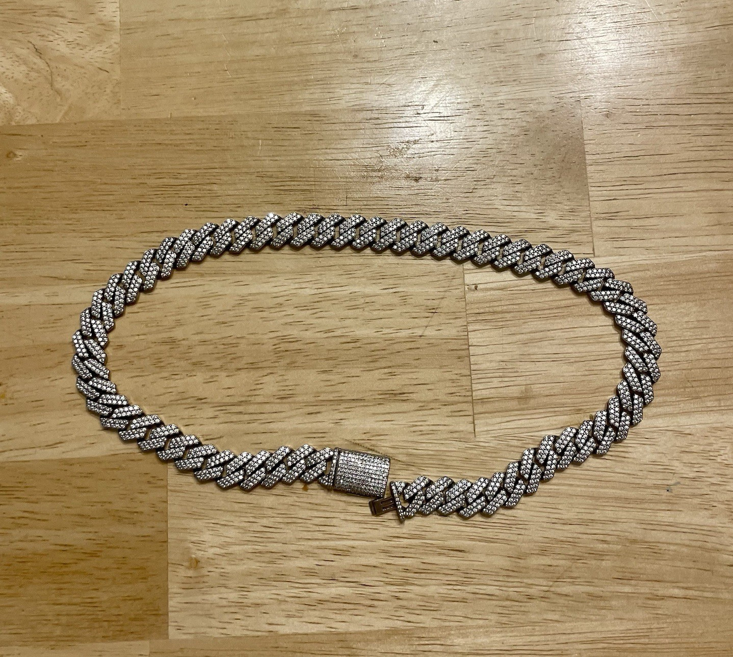 VVS Moissanite Cuban Link Prong Chain Solid 925 Silver Passes Tester 12mm 18 in