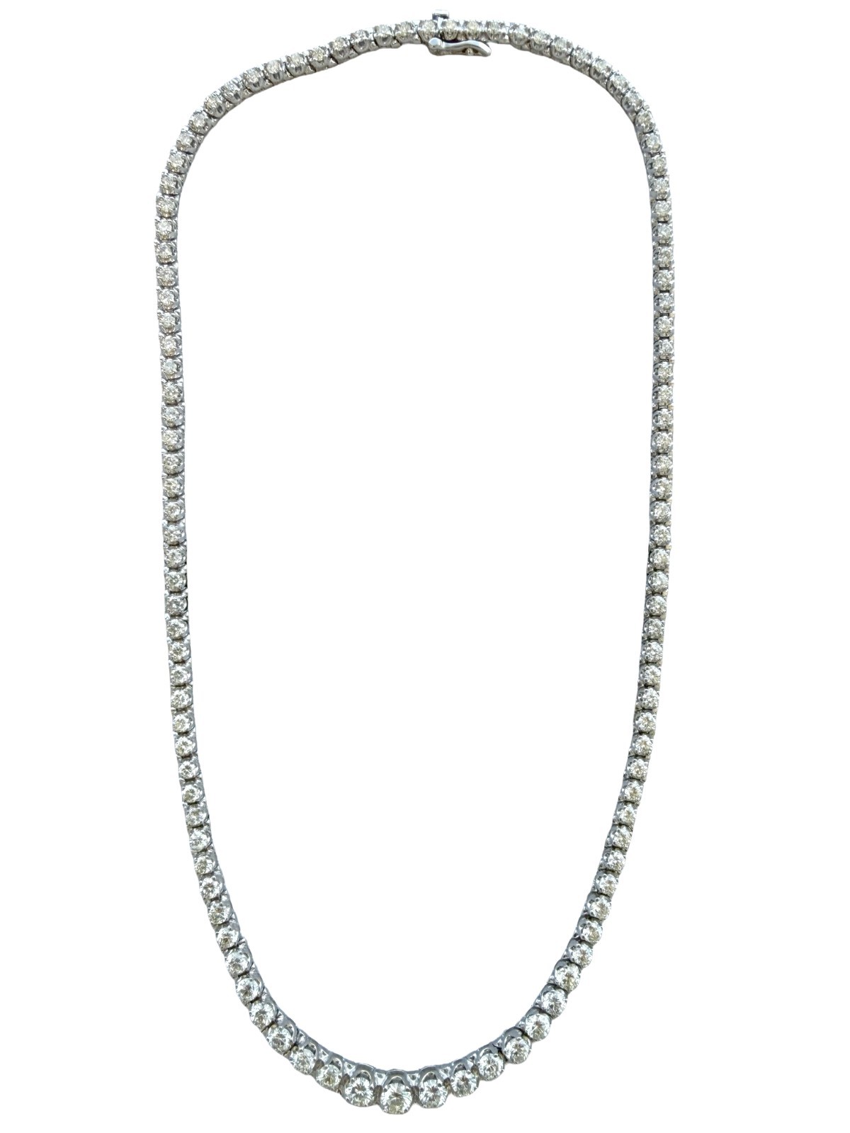 15.50 CTW Natural Diamond Tennis Necklace 14K White Gold G-H Color VS2 17 Inches