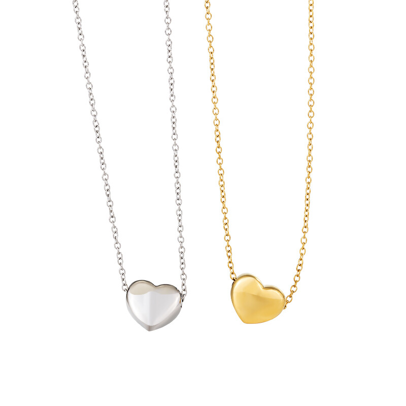GUQILA Stainless steel gold-plated peach heart women’s simple necklace