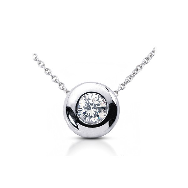 3/4 Carat G SI1 Round Cut Natural Certified Diamond 14k Gold Solitaire Pendant