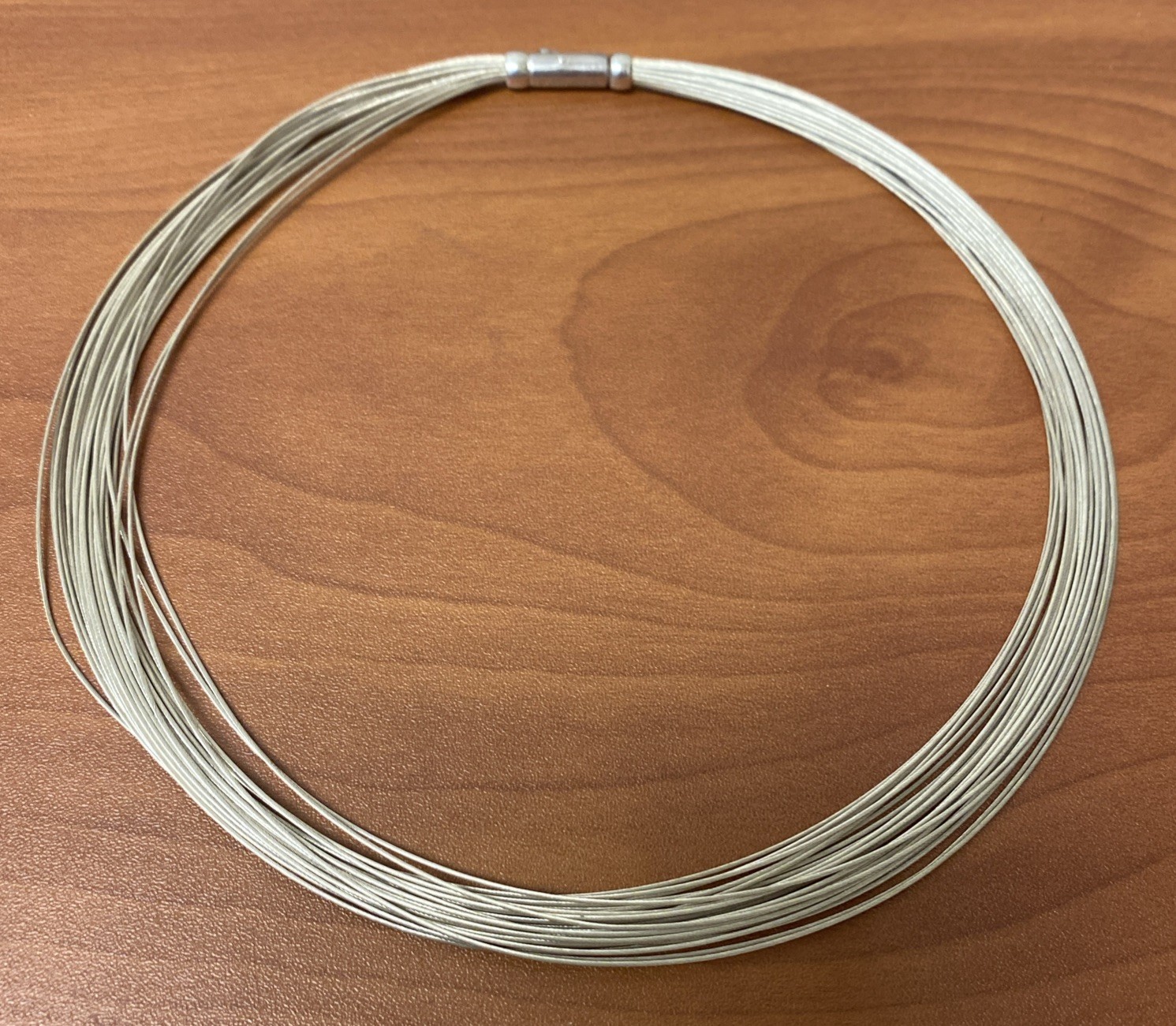 Vtg Tiffany & Co Germany Sterling Multi Wire Choker Necklace, 16” Long