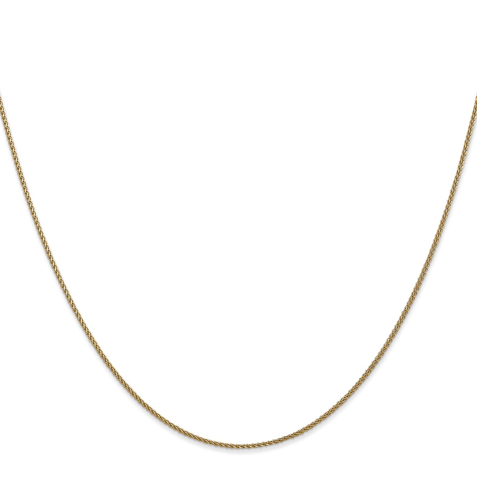 10K Yellow Gold 1-1.5mm Spiga (Wheat) Chain Necklace 16-24 Inch Mens Womens