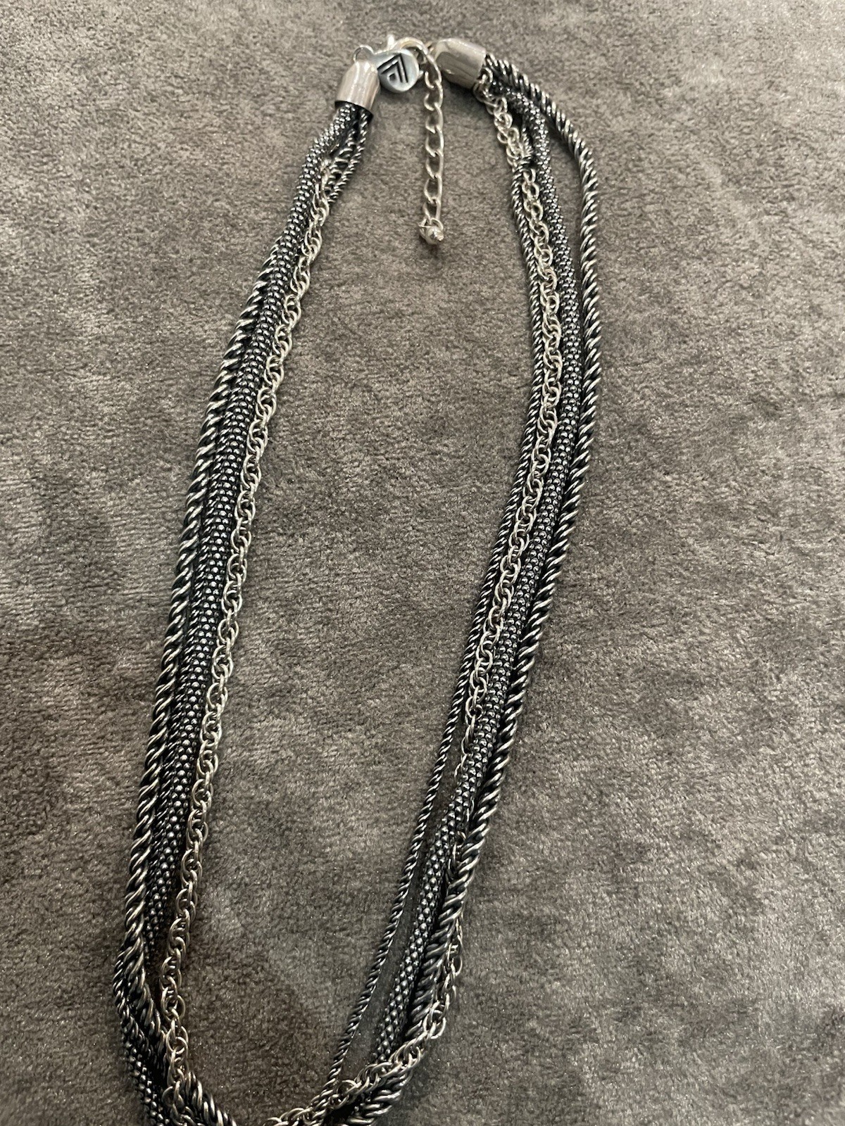 Vintage 925 Silpada 4 Strand Chain Paisley Necklace N1719/ 17.5”