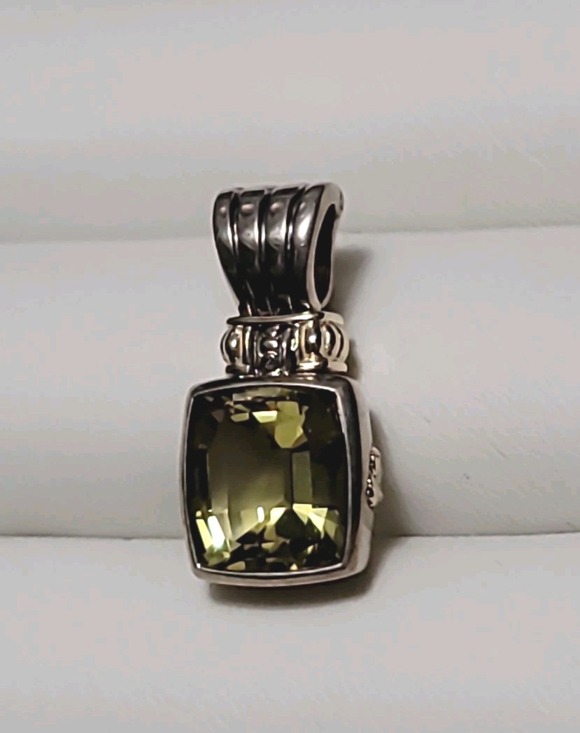 Lagos Caviar Pendant Sterling Silver & 18k Yellow Gold w/ Faceted Citrine