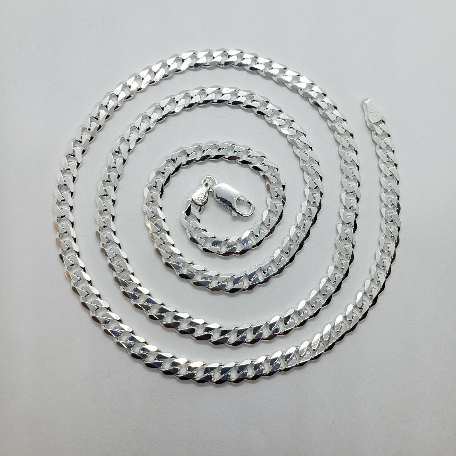 925 Sterling Silver 6mm Cuban Curb Link Chain Necklace Men Women Size 16″~40″