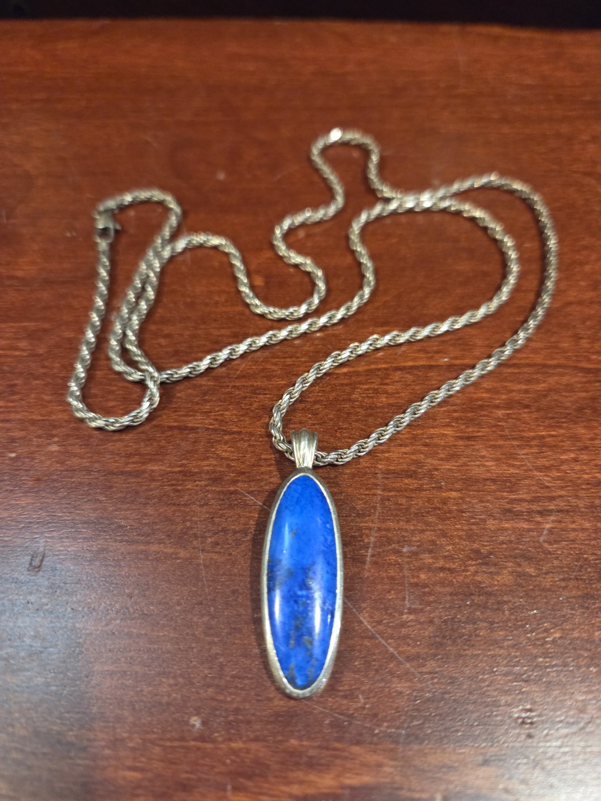 MKG EPJ 04 Sterling Silver Lapis Lazuli Pendant Necklace Artisan Designer 2004