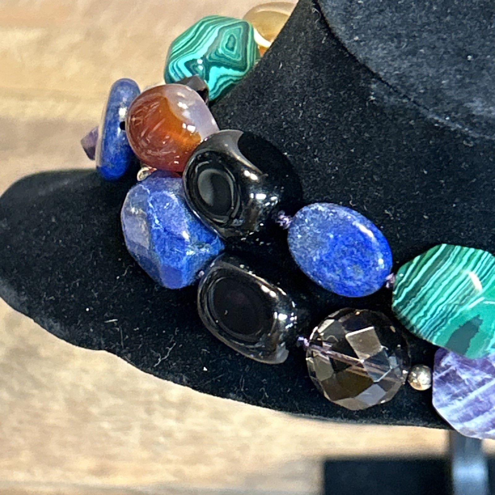 Large Multi Gemstone Necklace-14k Clasp-36in Long