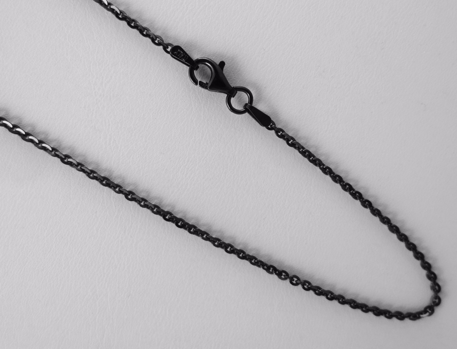 2mm Rolo Black Rhodium Plated Over .925 Sterling Silver Chain. 16 to 36 Inches.