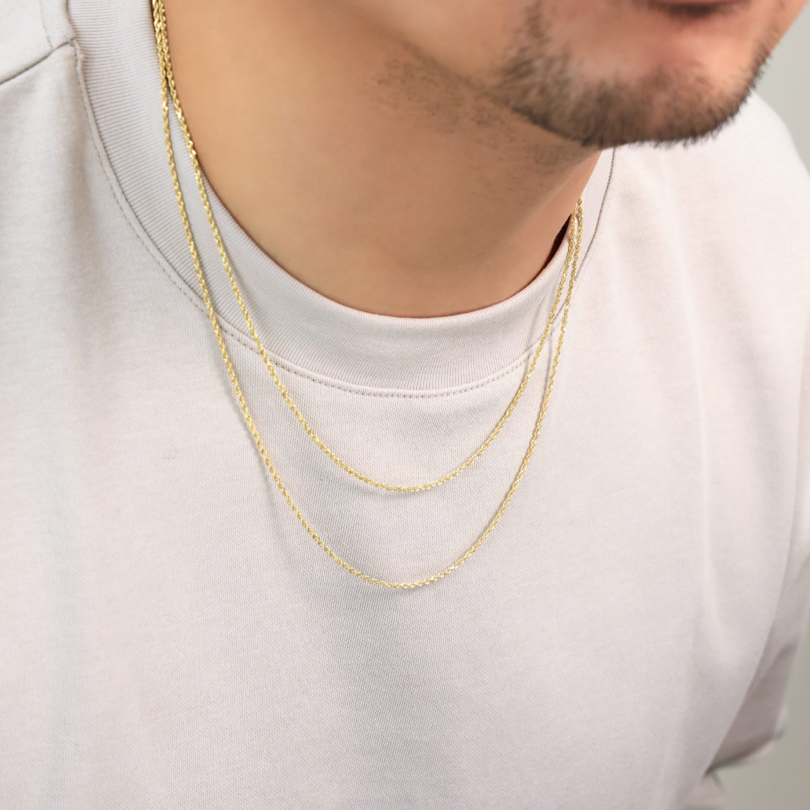 10K Yellow Gold 1.5mm-10mm Diamond Cut Rope Chain Necklace Mens Women 18″- 28″