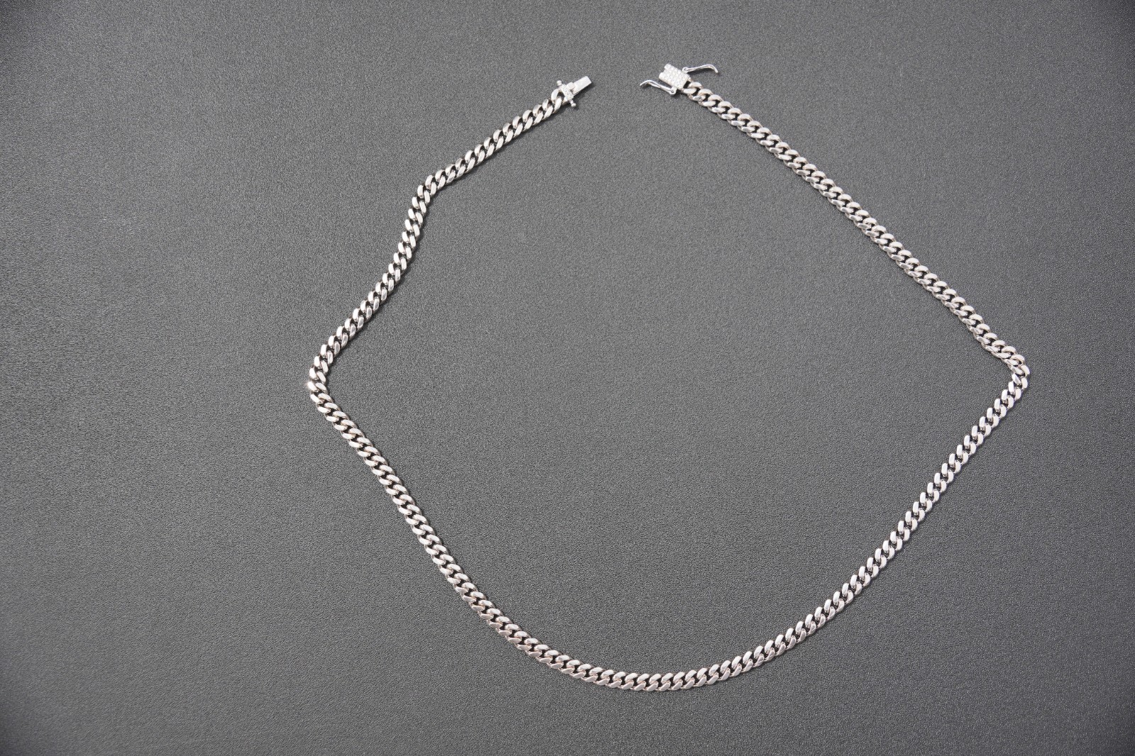 Premium 925 Sterling Silver Cuban Link Chain with Moissanite Box Clasp