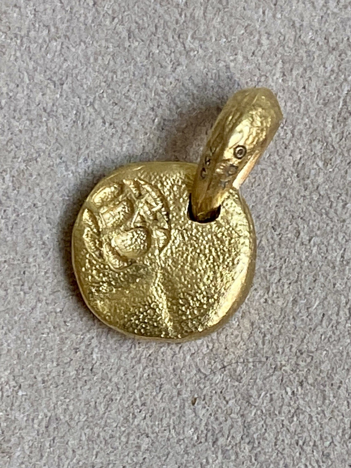 David Yurman 18K Yellow Cognac Gold Diamond Shipwreck Pendant Pouch