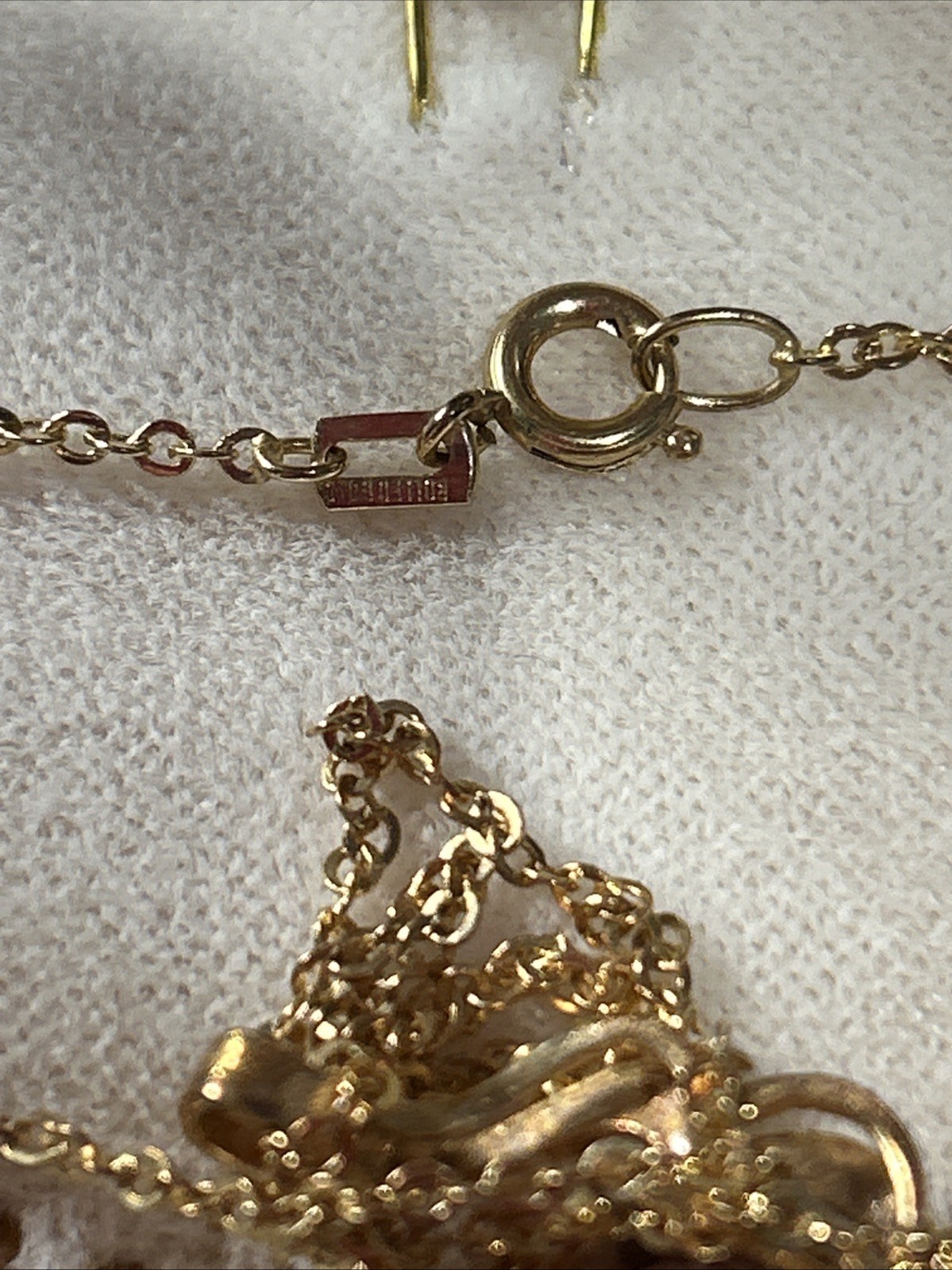 Vintage Andreas Daub A&D Germany Rolled Gold Necklace Vintage Pendant Glass D5