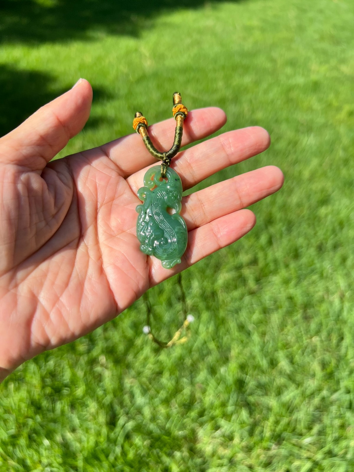 Genuine 100% Natural Nephrite Jade Phoenix Pendant H66 a2