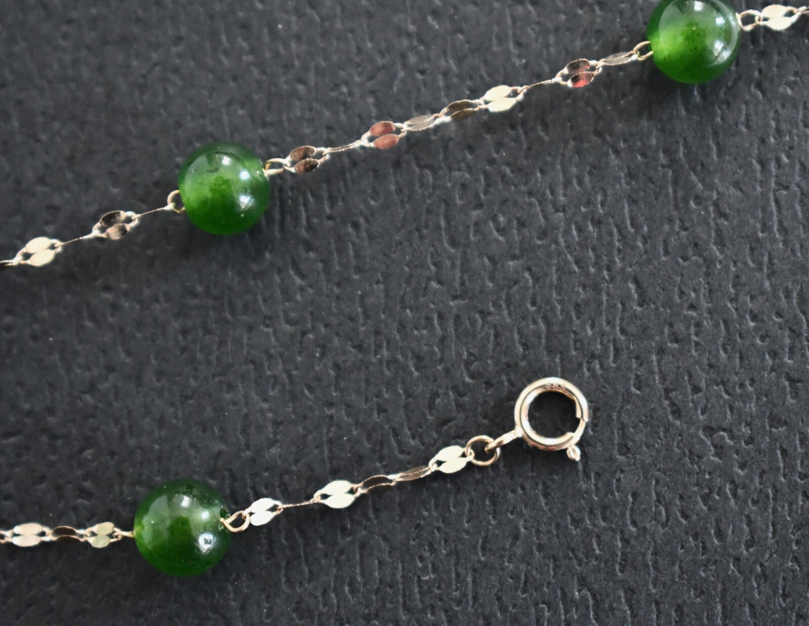 🆕14K YELLOW GOLD and Peridot Beaded Necklace 19in