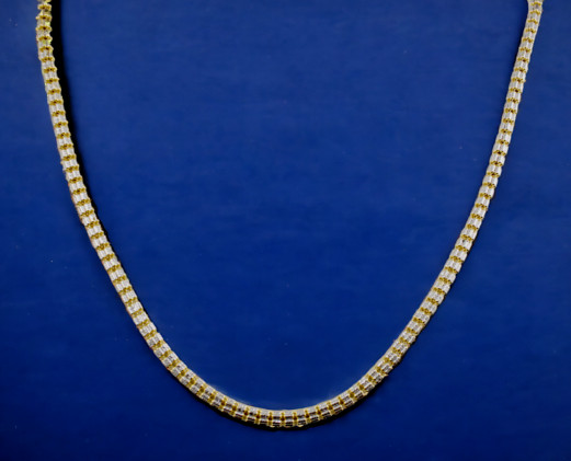 14K Yellow Gold SOLID Ice Link Pave Necklace Bracelet Chain Gold 2mm-5mm 7″-30″