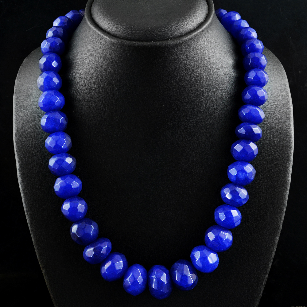 1019.50 CTS EARTH MINED ENHANCED SAPPHIRE ROUND SHAPE FACETED BEADS NECKLACE