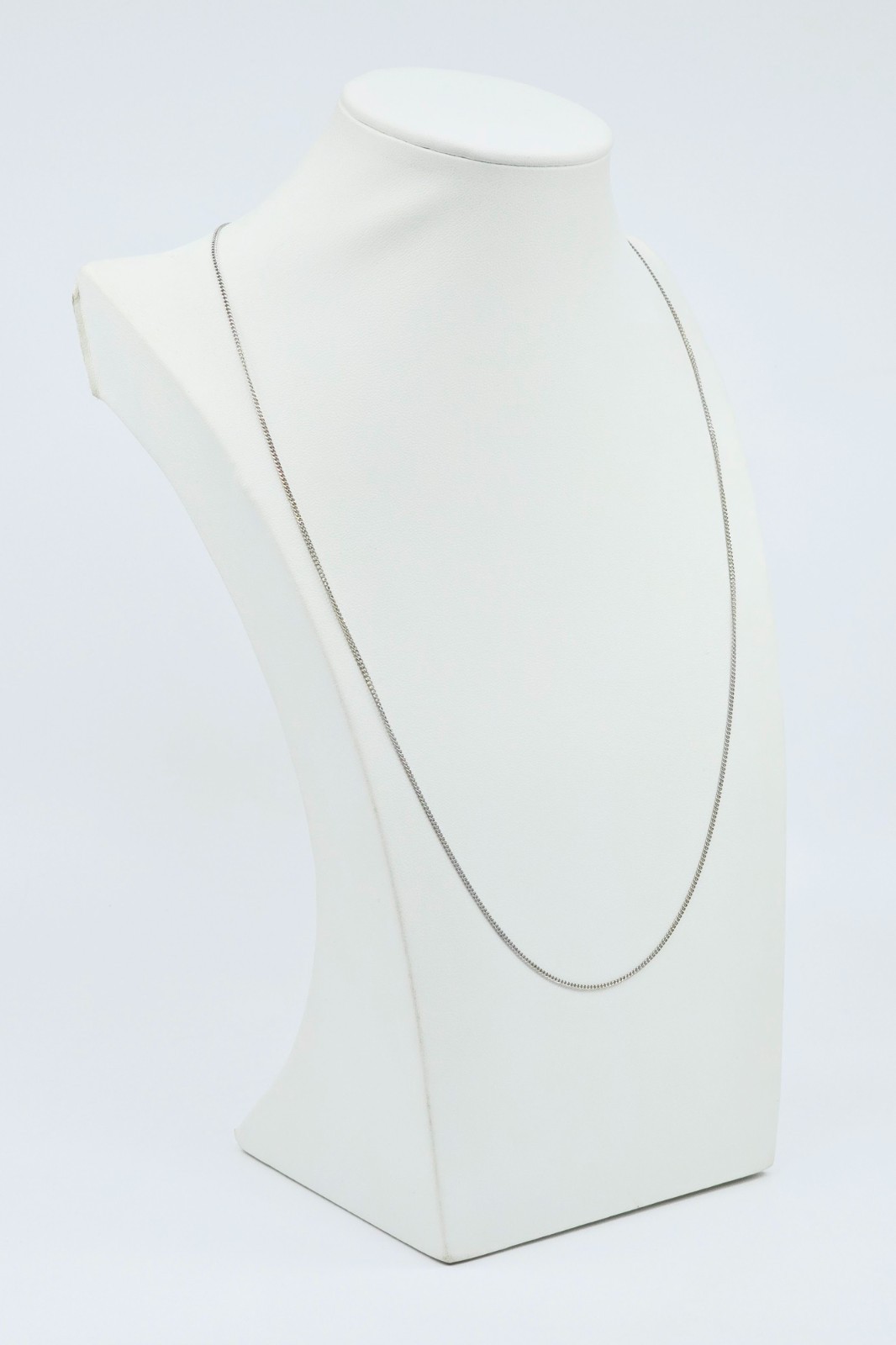 Beautiful Thin 14K Karat Solid White Gold Cuban Link Chain Necklace – 24″ Length