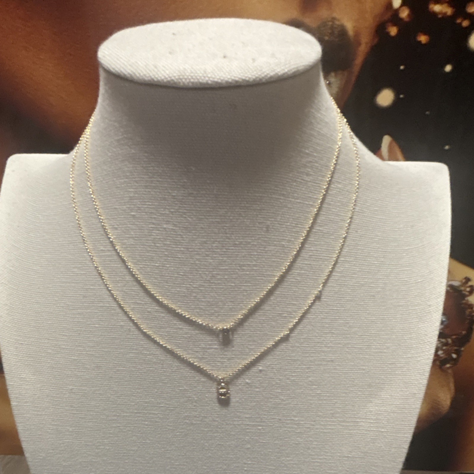 Gold Cable Chain Layered Necklace Adjustable Spring Ring No Stone Metal Jewelry