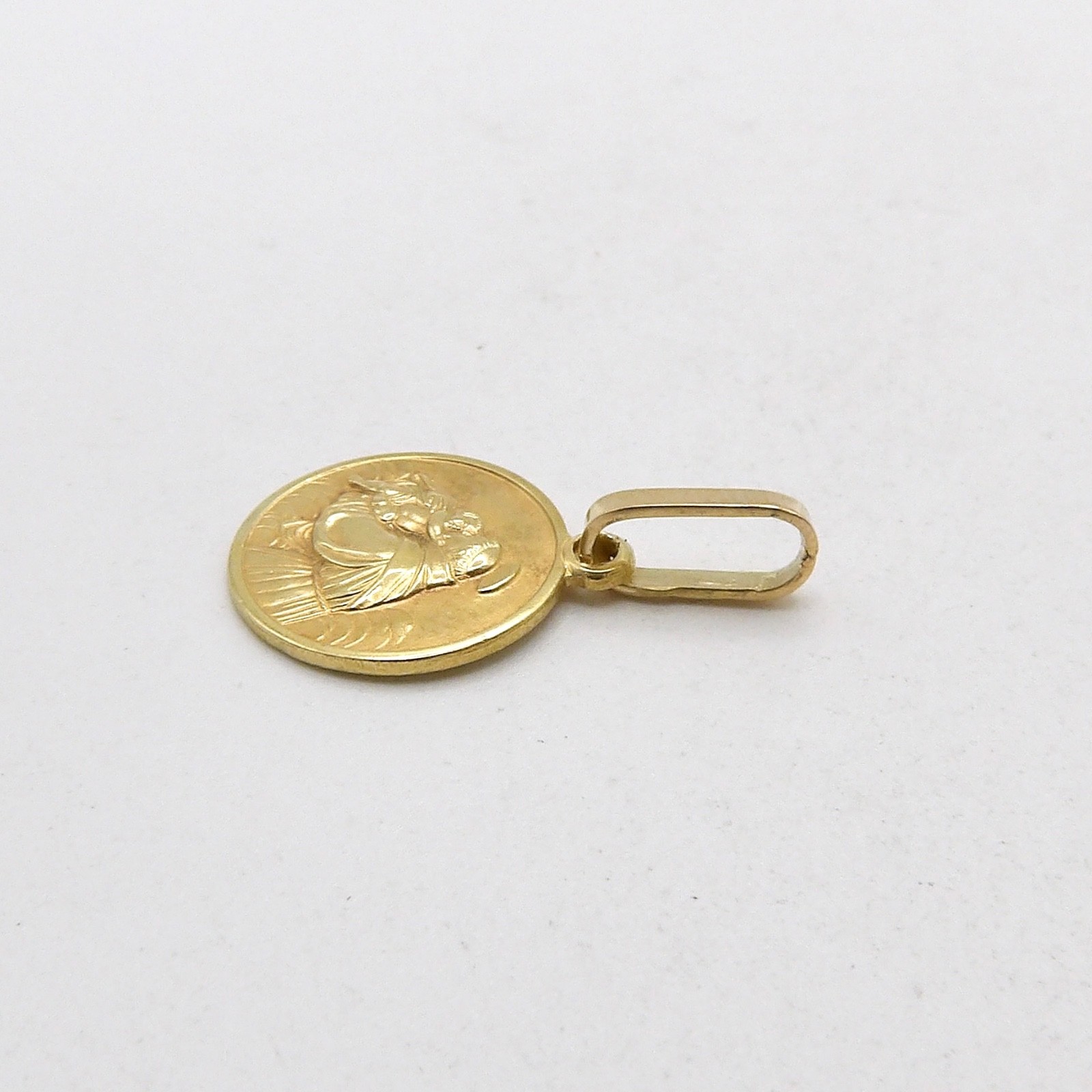 Solid 18k Gold St Saint Anthony Medal Small Charm Pendant 750 Italy UnoAerre