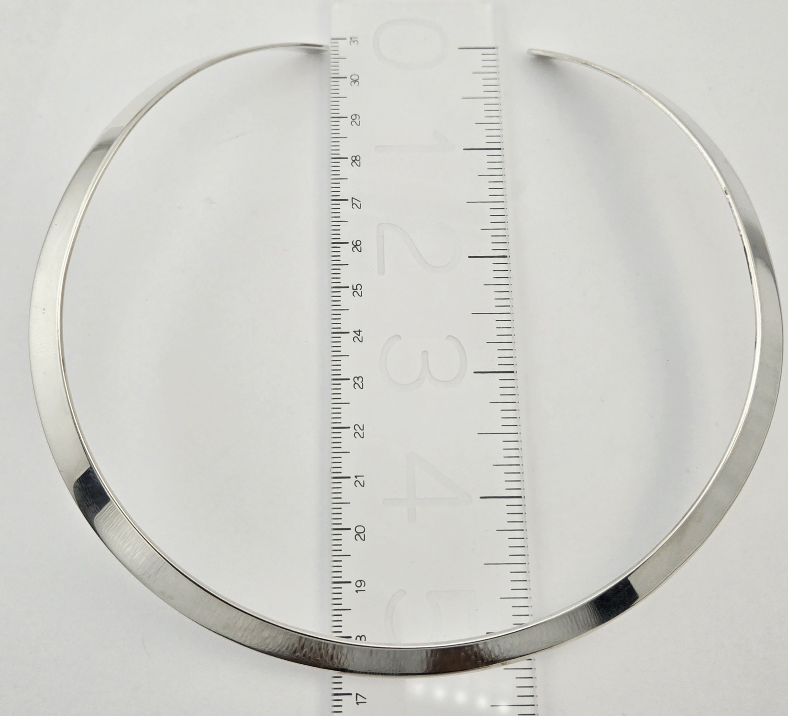Retired James Avery Sterling Silver Collet Choker Collar Necklace Cuff 17.5″ 36g
