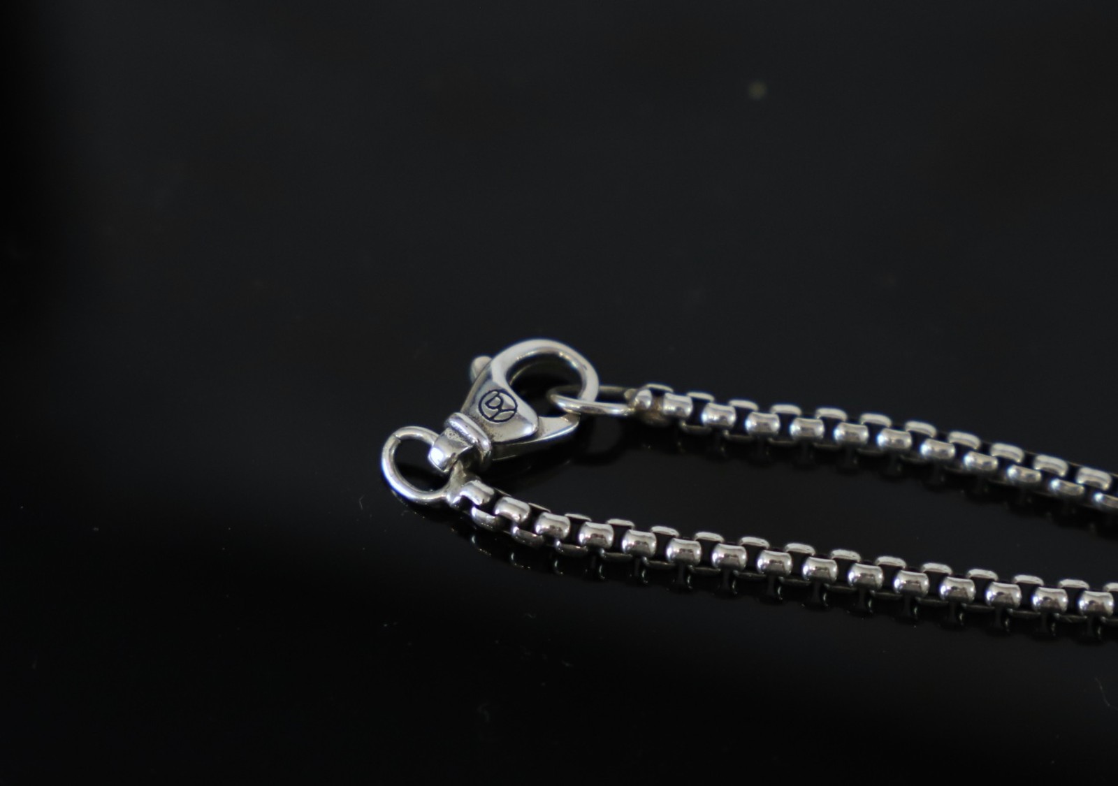 David Yurman Silver Saint Patrick Amulet Pendant w/ 2.7mm Box Chain Necklace