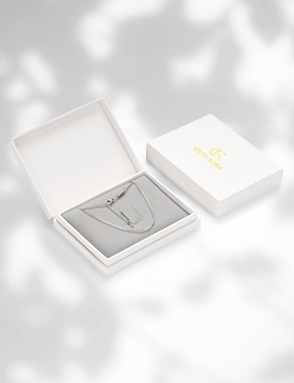 S925 Sterling Silver Chain Necklace for Women, 18 Inch Adjustable, Classic, Fash