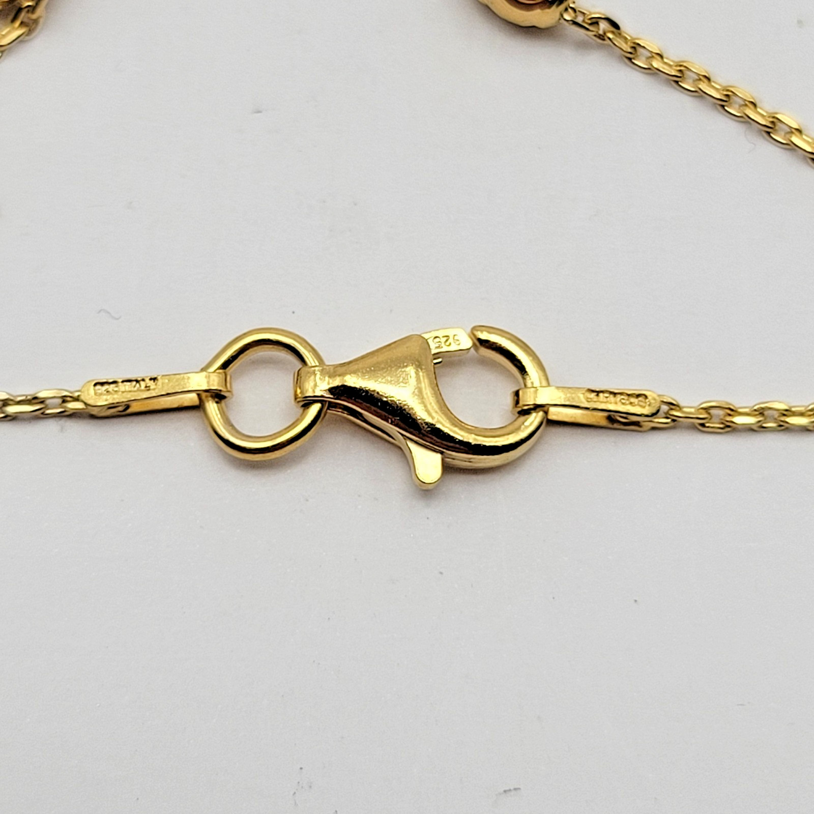 ShopLC Italian 14K Gold Over Sterling Silver Moon Cut Oval Bead Station Necklace