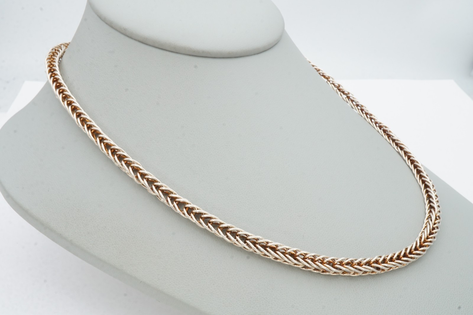 Sterling Silver 925 Foxtail Necklace 18″