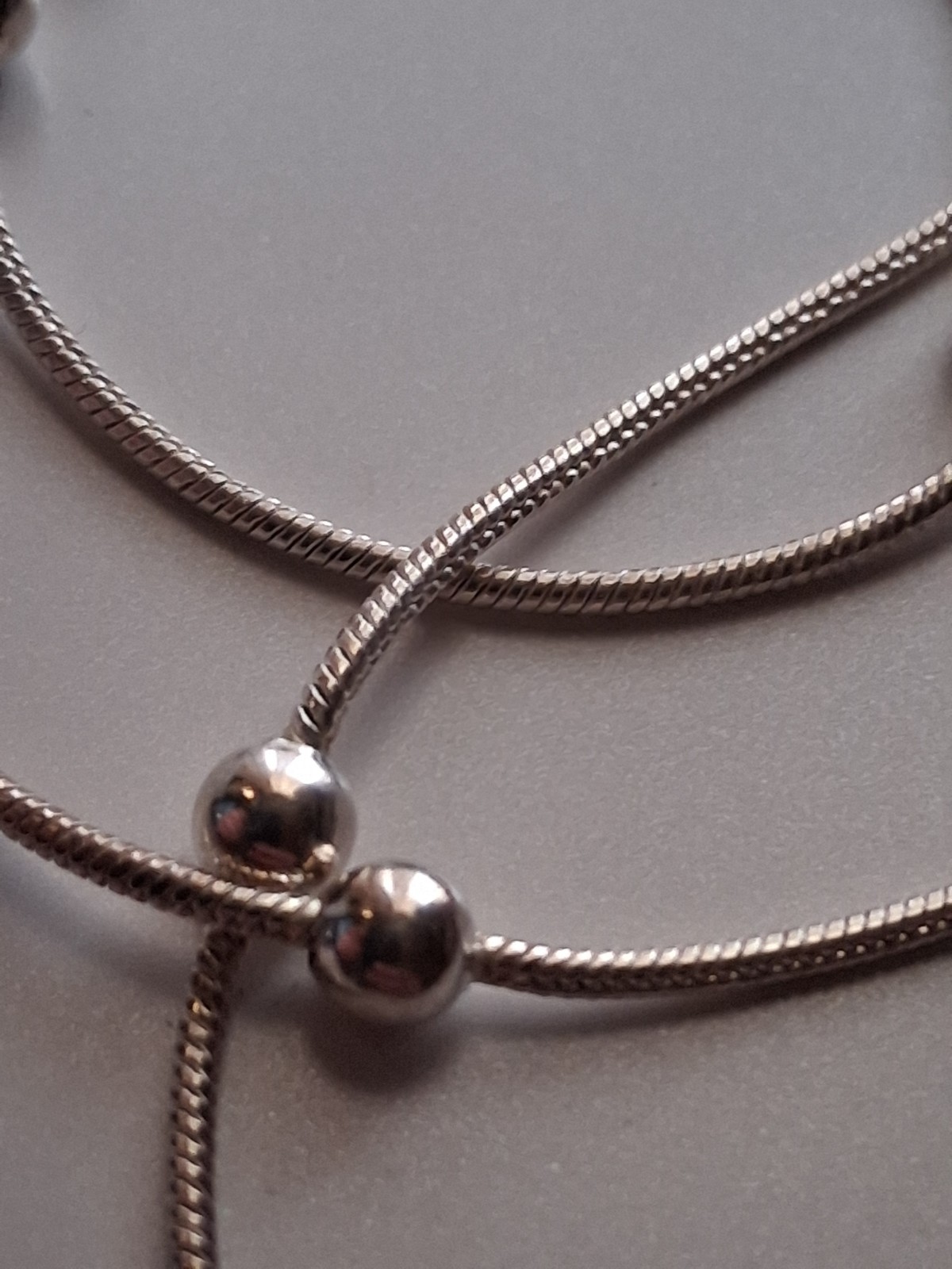 Sterling silver station bead necklace 18″, 925 Italy