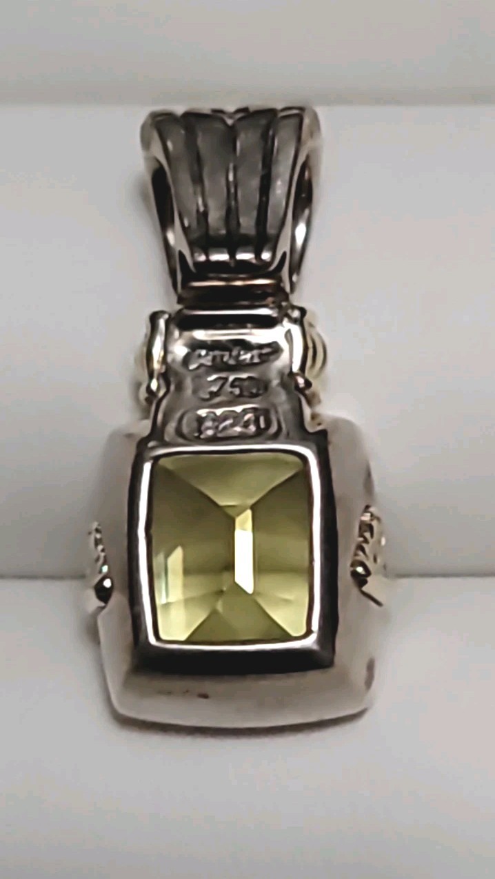 Lagos Caviar Pendant Sterling Silver & 18k Yellow Gold w/ Faceted Citrine